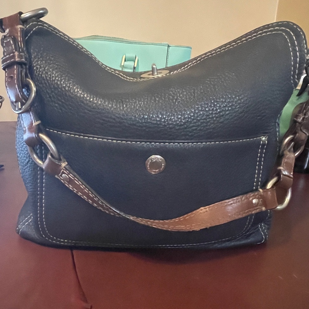 Coach Chelsea Navy Pebbled Leather Turnlock Hobo Bag Almost Vintage 2009 EUC Y2K - Picture 3 of 16